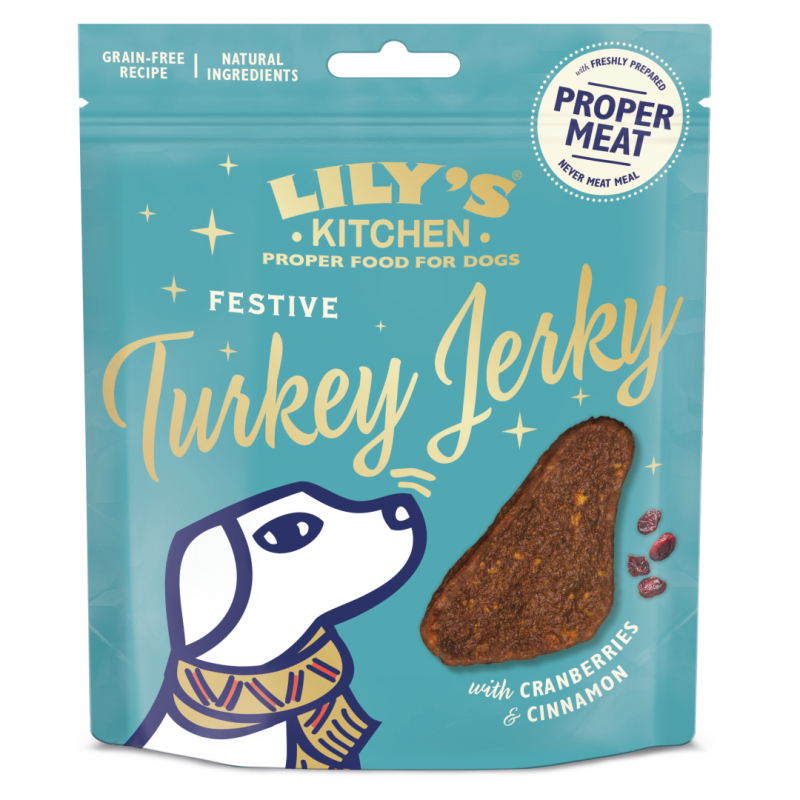LILY'S KITCHEN Turkey Jerky für Weihnachten für Hunde