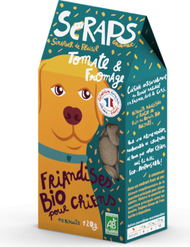 SCRAPS GOURMET Friandise Bio Fromage & Tomate pour chien