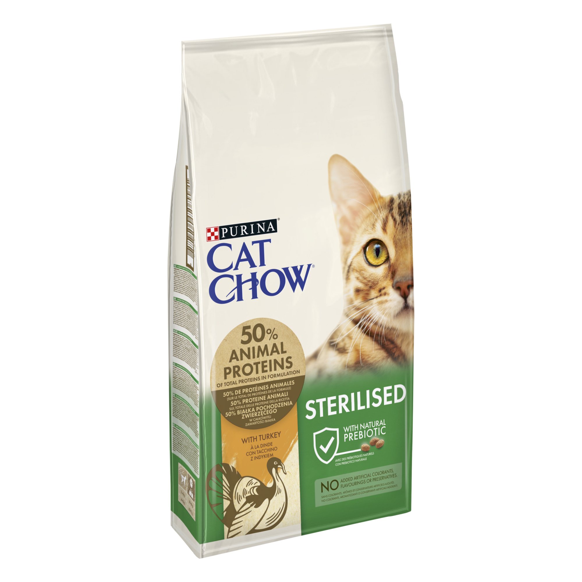 Cat Chow Sterilised rico em peru para gato esterilizado