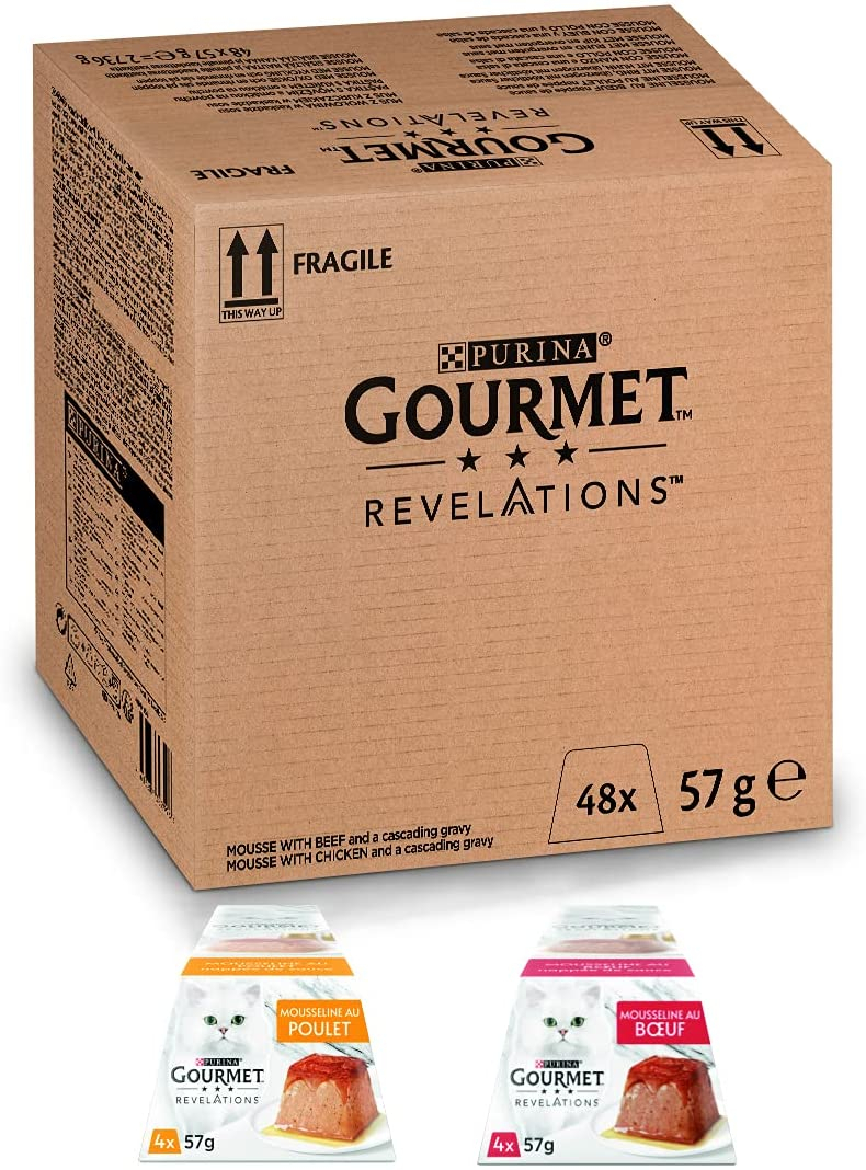 Gourmet Les Mousselines nappées de sauce pour chat PACK 48x57g - 2 saveurs