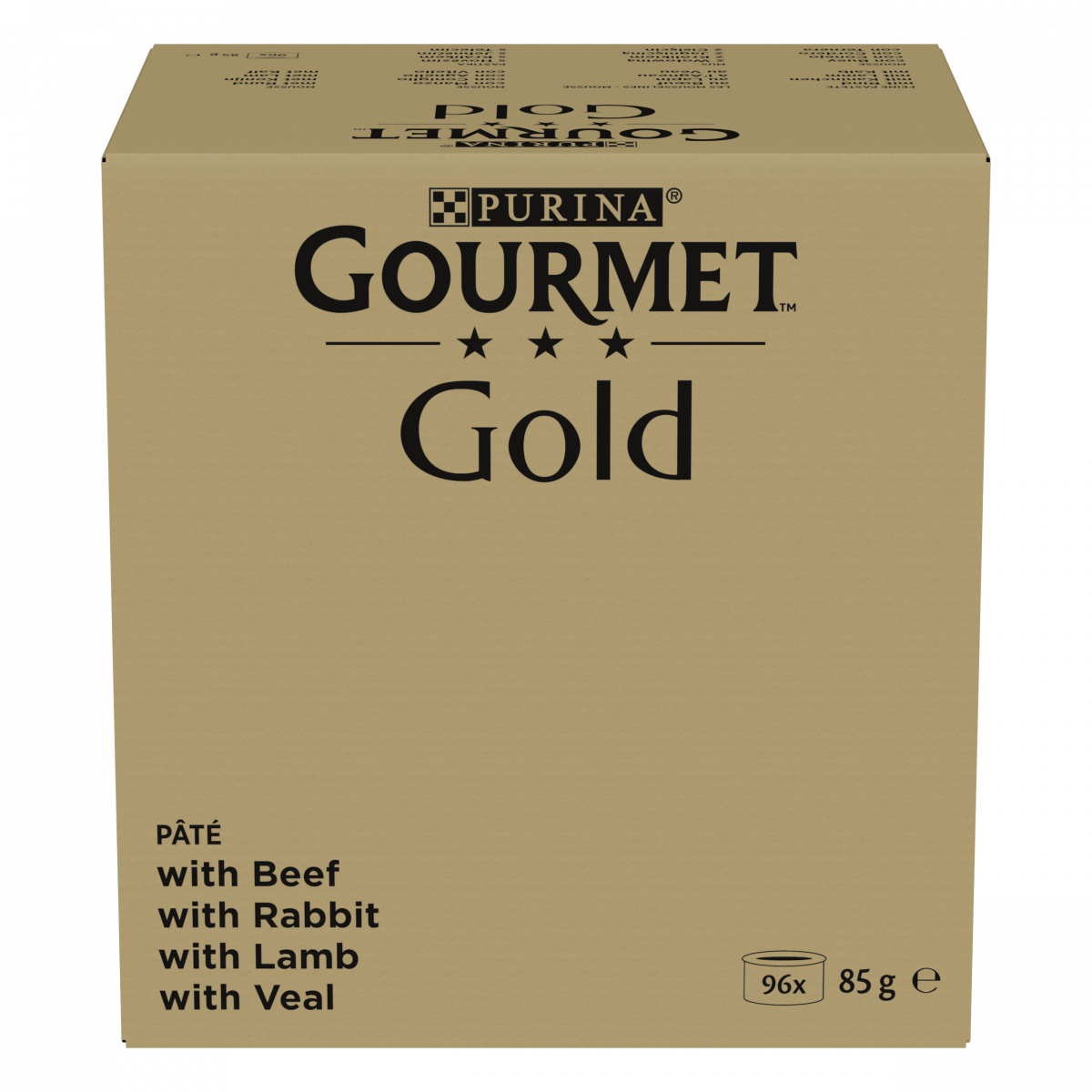 Purina Gourmet Gold mousse au lapin, bœuf, veau, agneau pâtée pour chat  (24x85g) 