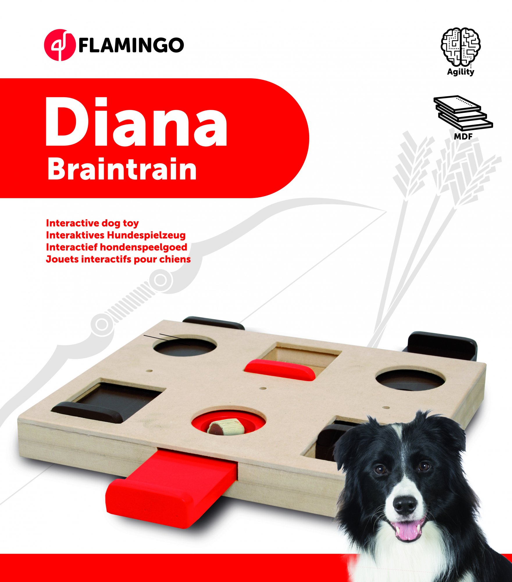 Intelligenz- und Reflexionsspielzeug für Hunde DIANA Flamingo