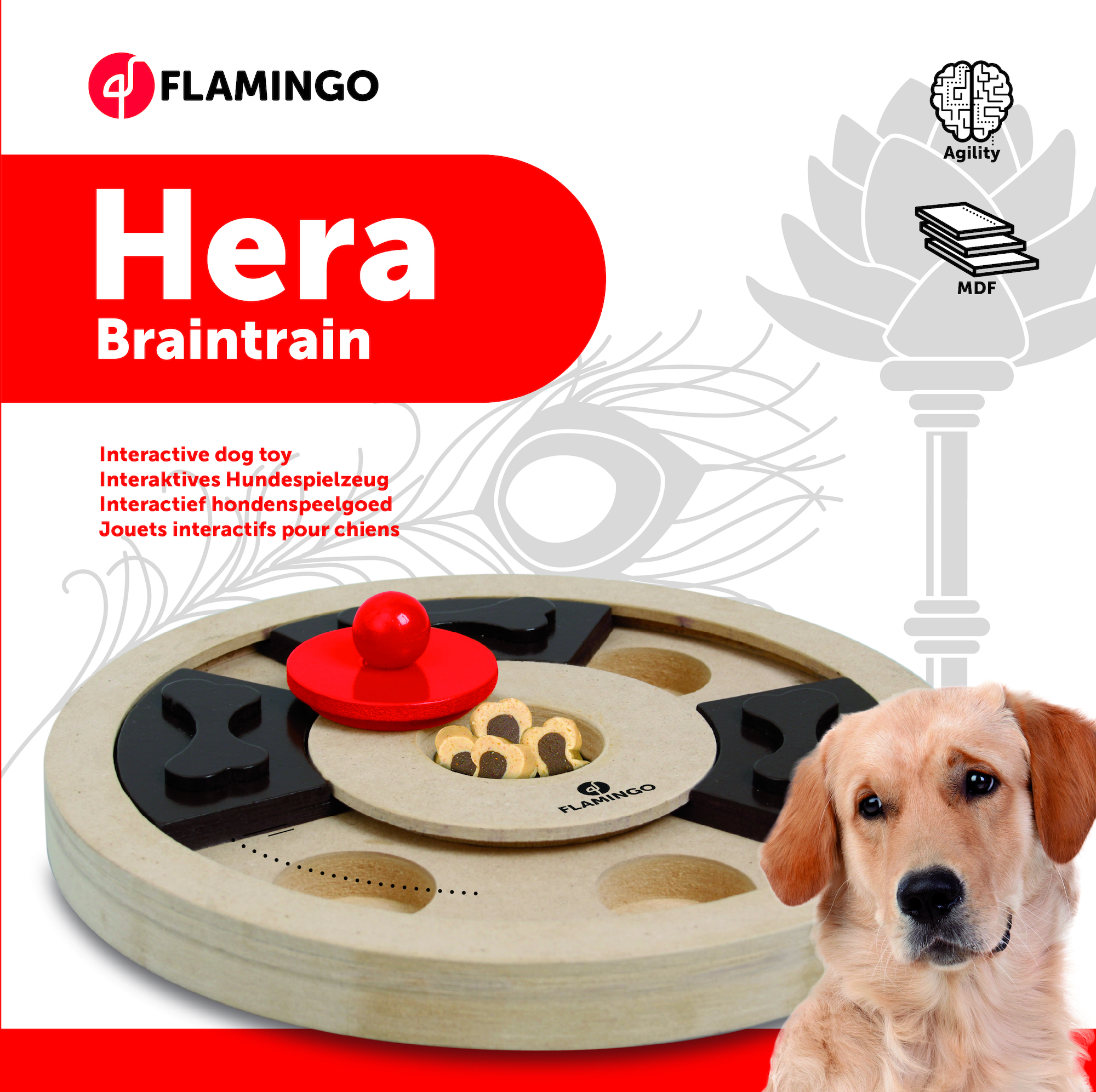 Intelligenz- und Reflexionsspielzeug für Hunde HERA Flamingo
