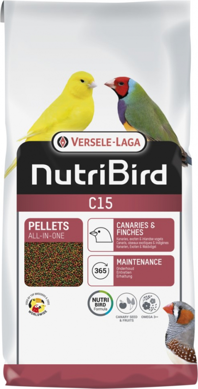 NutriBird C15 mangime estruso per canarini, uccelli esotici e nativi