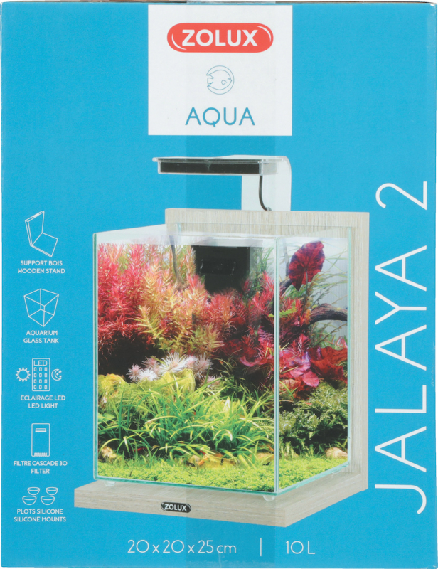 Kit aquarium décoratif Jalaya - 10L - 18,7L - 31,5L - Zébrano gris