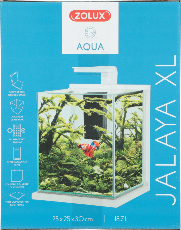 Kit de acuario decorativo Jalaya - 10L - 18,7L - 31,5L - Soporte de madera Blanco