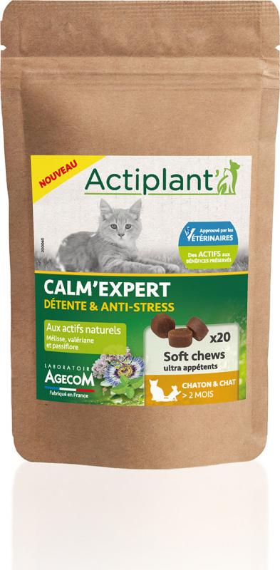 Actiplant Soft Chew Calm'Expert snacks voor katten en kittens