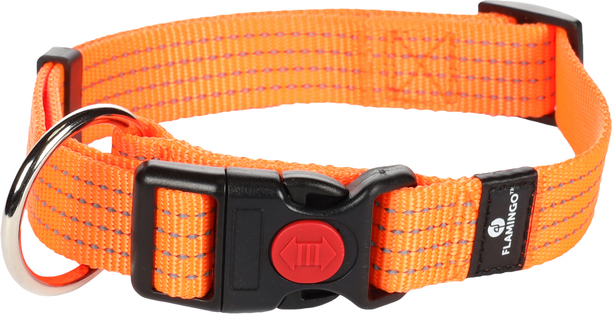 Collare per cani in nylon riflettente Orange Len - 3 taglie disponibili