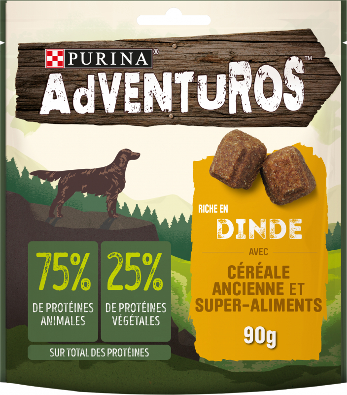 PURINA ADVENTUROS Snacks riche en Dinde aux céréales anciennes pour chien