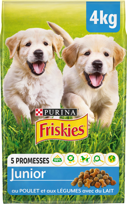 FRISKIES Cani Vitafit Junior : Pollo, con aggiunta di latte e verdure - 4 KG