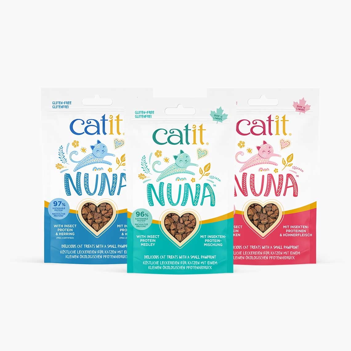 Catit Nuna snacks com proteina de insectos 60g - 2 sabores á escolha