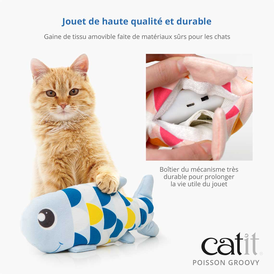 Catit Groovy Fish - Pez de juguete para gatos con movimiento - 2 colores