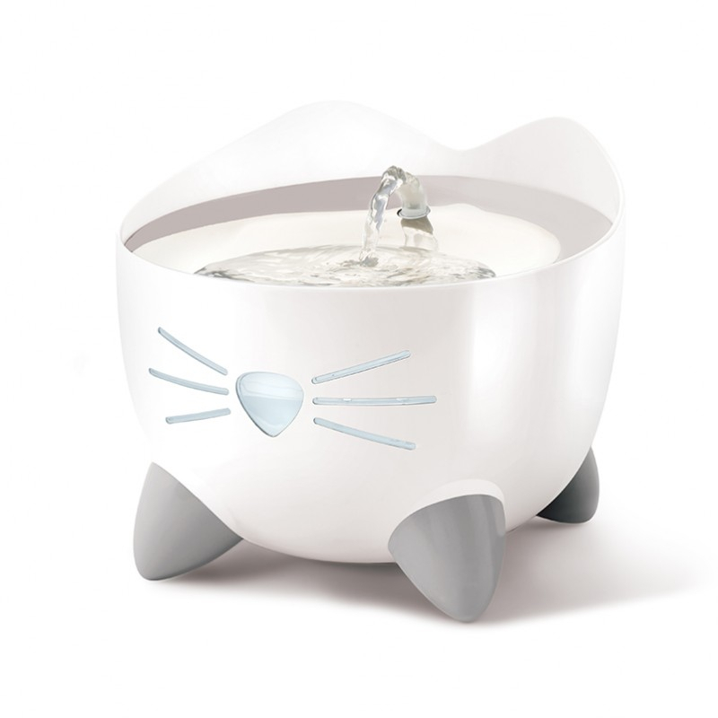 Catit pixi Bianco & Acciaio - 2,5L - Fontana d'acqua per gatti