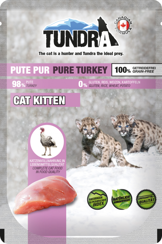 TUNDRA Cat Kitten Bolsitas de comida húmeda para gatitos - varias recetas disponibles