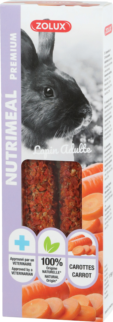 Bâtonnets premium Nutrimeal pour lapin aux carottes (x2)