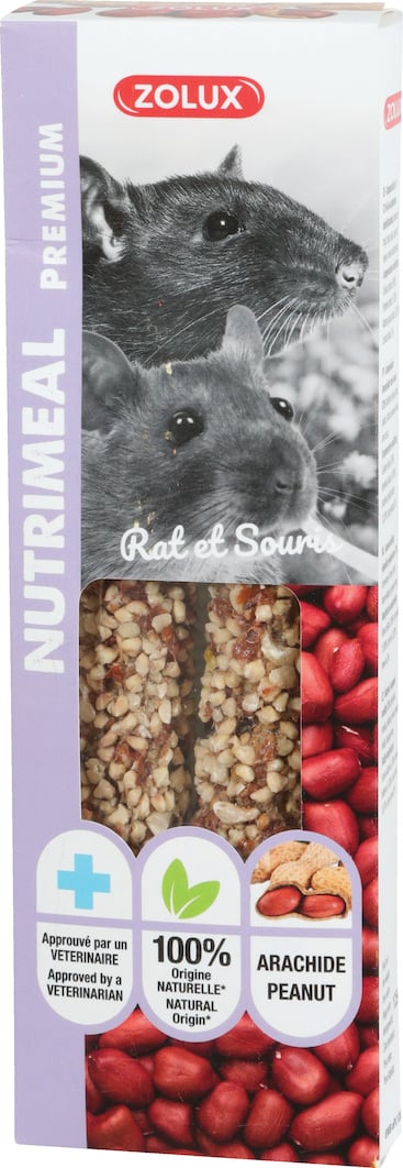 Bâtonnets premium Nutrimeal pour rat / souris à l'arachide (x2)