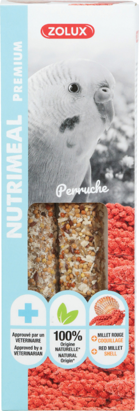 Bâtonnets premium Nutrimeal pour perruche au millet rouge (x2)