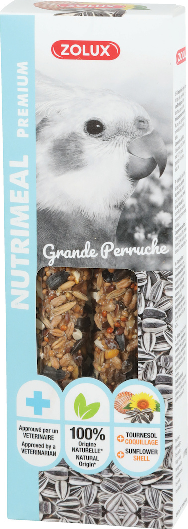 Nutrimeal Premium Barritas de semillas de girasol para grandes periquitos (x2)