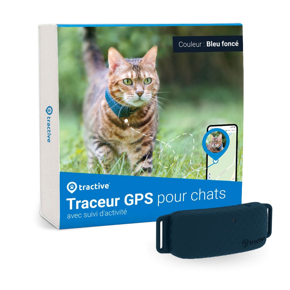 Traktives Katzen-GPS-Halsband mit Aktivitätsverfolgung – CAT 4 – Dunkelblau