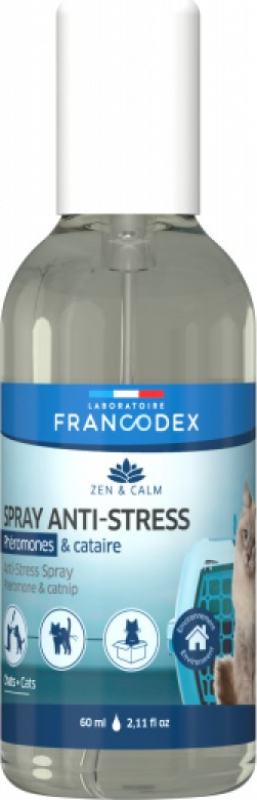 Francodex Anti-Stress-Spray Pheromone & Katzenminze für Katzen