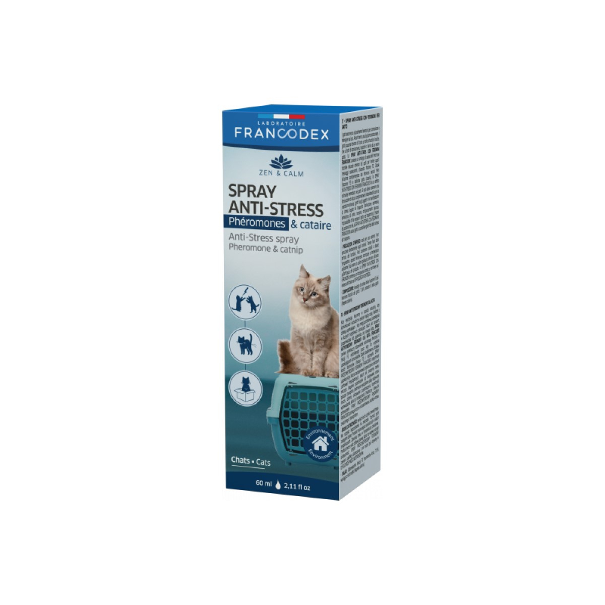 Francodex Spray anti-stress Phéromones & Cataire pour chats