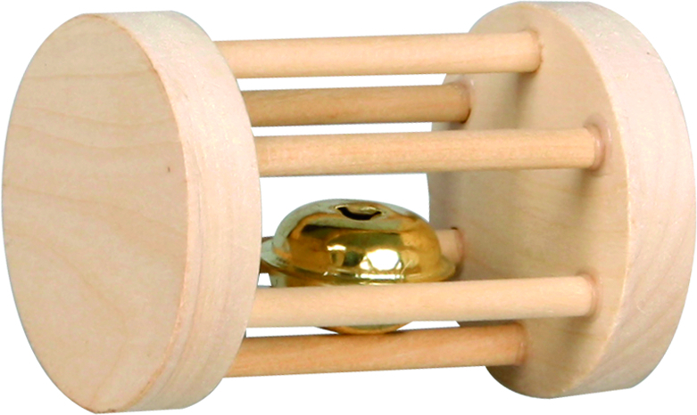 Knaagdier speelgoed Rammelaar van hout met geïntegreerde bel