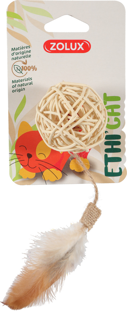 Rattanspielzeug mit ETHI'CAT-Federn für Katzen – mehrere Modelle verfügbar