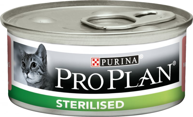 PRO PLAN Sterilised Paté de atún y de salmón en lata para gatos