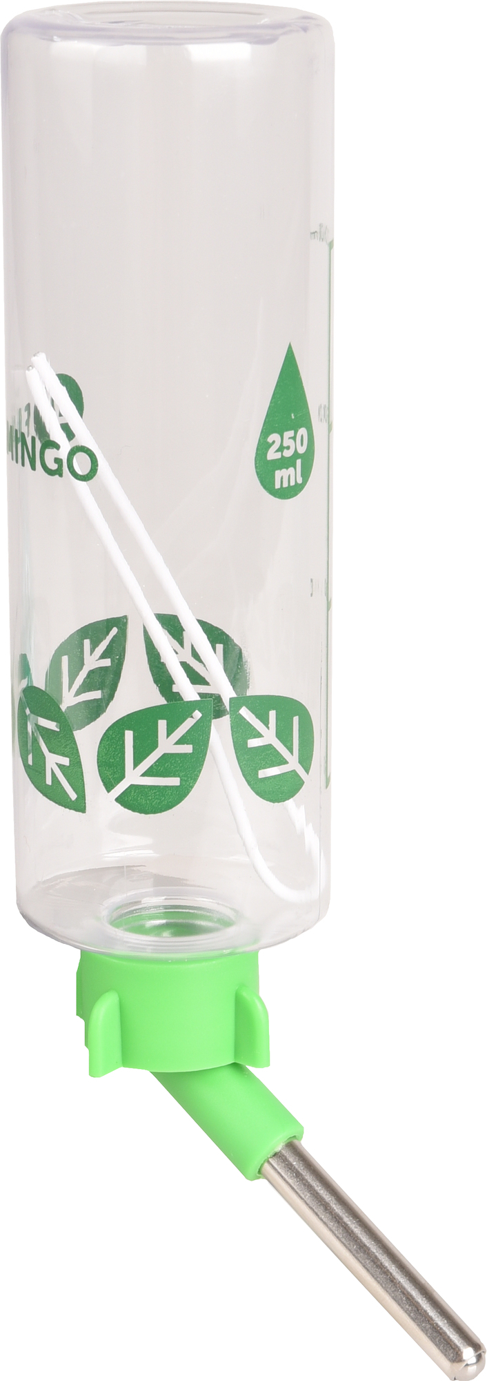 Biberão/bebedouro de plástico verde/transparente para roedores