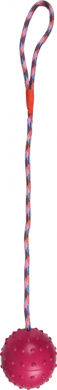 Corda da tirare con palla di gomma con campanello per cani - vari colori - colori secondo disponibilità