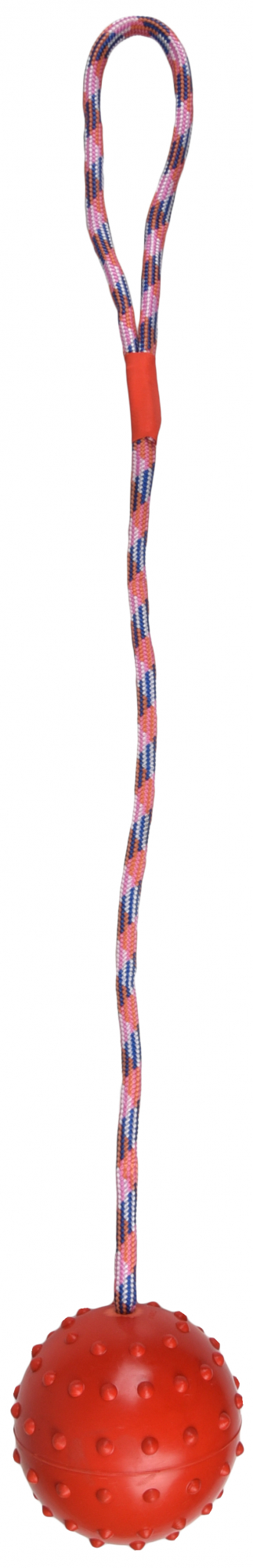Corda da tirare con palla di gomma con campanello per cani - vari colori - colori secondo disponibilità