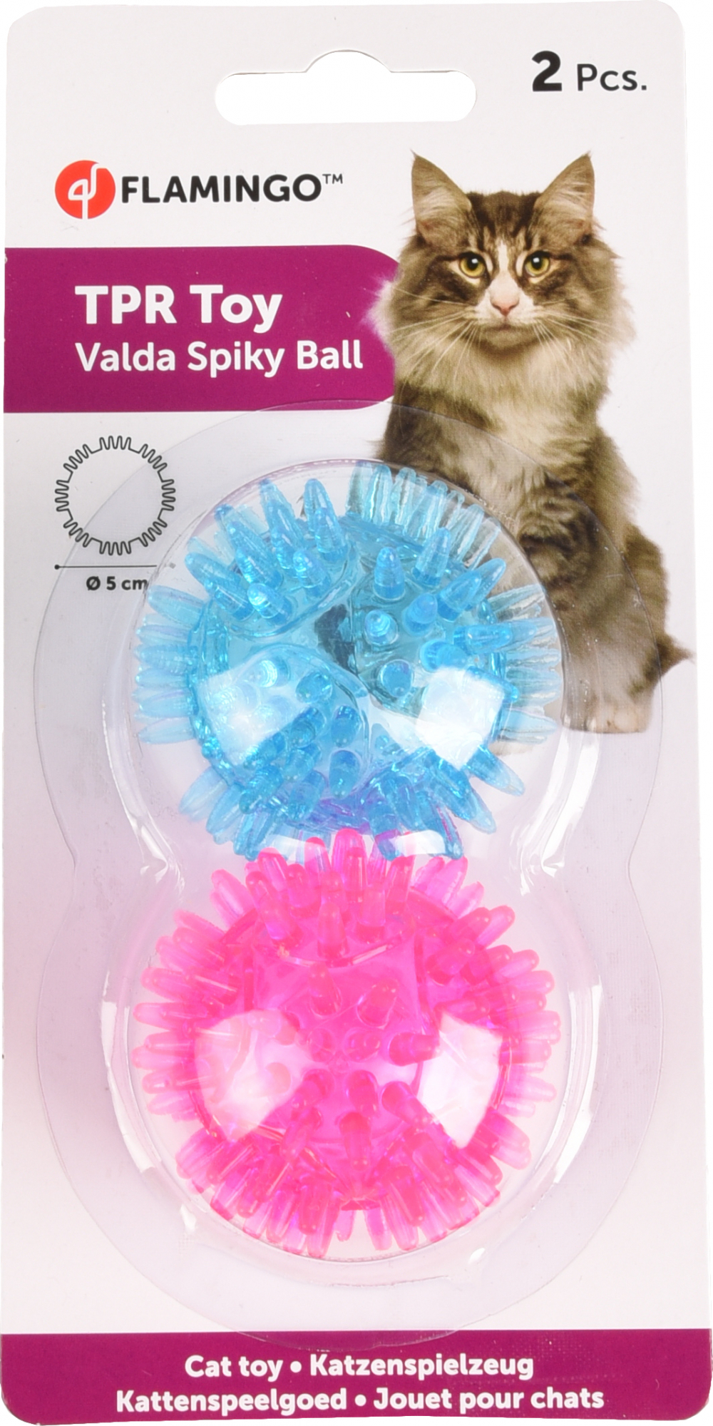 Set mit 2 Valda-Bällen aus TPR mit Spikes für Katzen