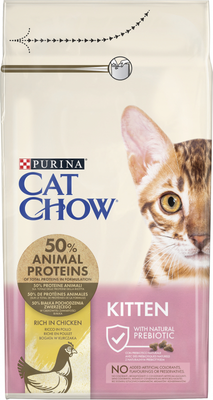 CAT CHOW para gatitos con pollo