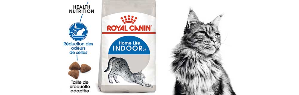 croquettes royal canin pour chat d'intérieur pour la réduction de l'odeur des selles