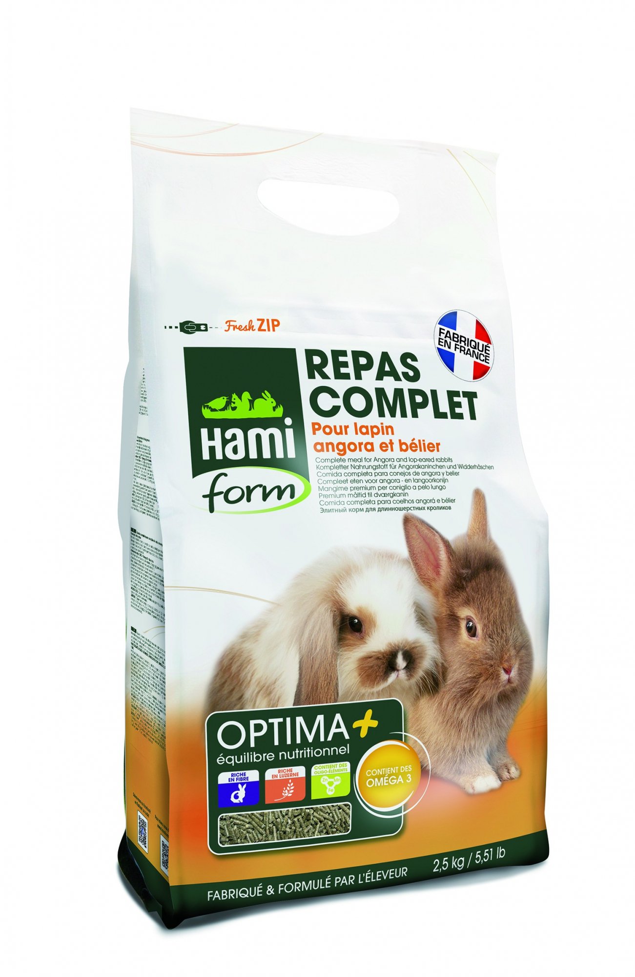 Repas Complet Optima + Pienso para conejos de angora y belier