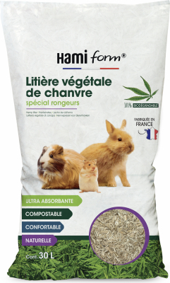 Substrato natural de cânhamo para coelhos e animais roedores Hamiform 