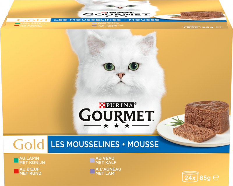 Professor Fervent blozen GOURMET GOLD Mousse voor volwassen katten