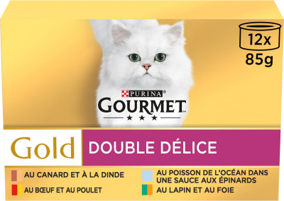 GOURMET GOLD Double Delice Comida húmeda para gatos 12x85g