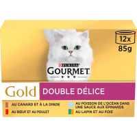 GOURMET GOLD Double Délice Boîtes pour chat adulte 12x85g