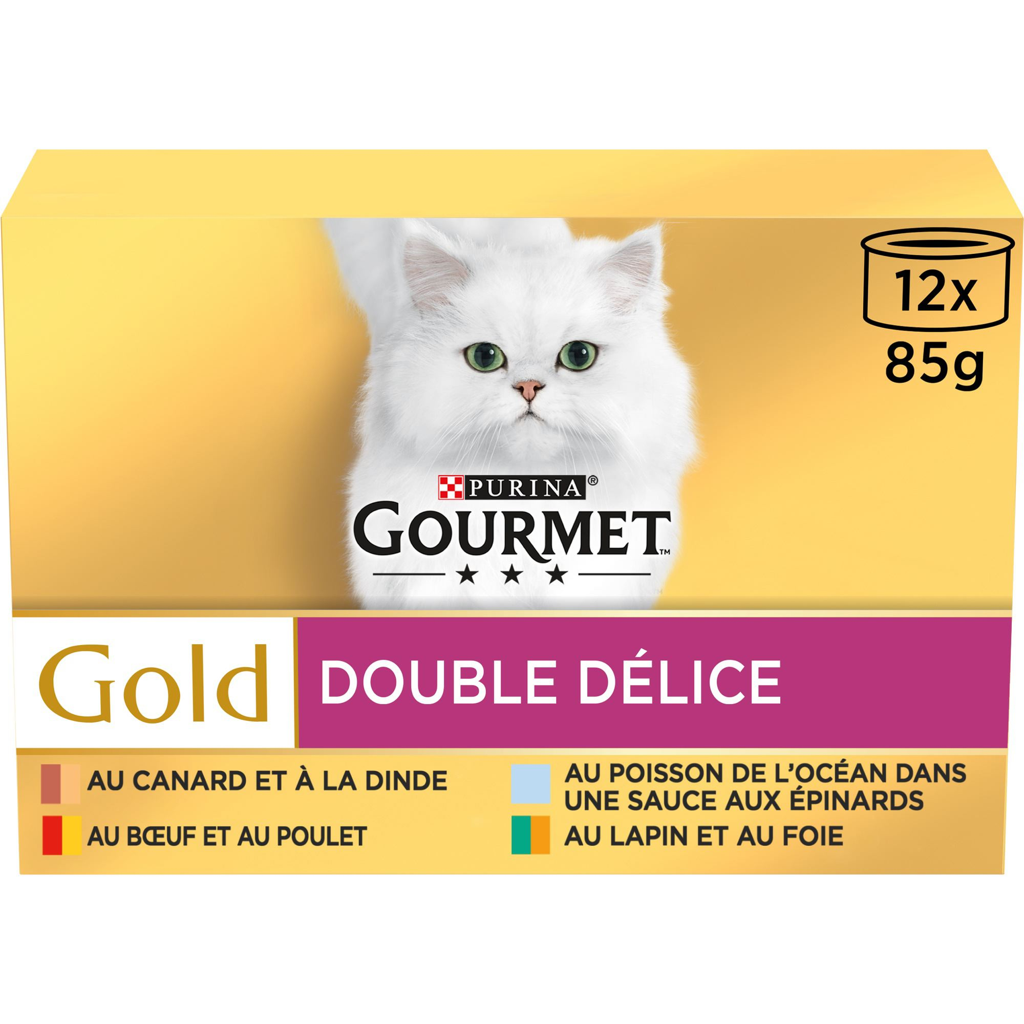 GOURMET GOLD Double Délice - Caixas para gato adulto 12x85g
