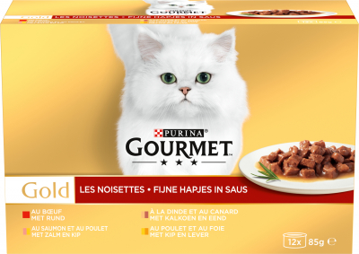 GOURMET GOLD Les Noisettes Pack mega 12x85g Bocaditos en salsa para gatos