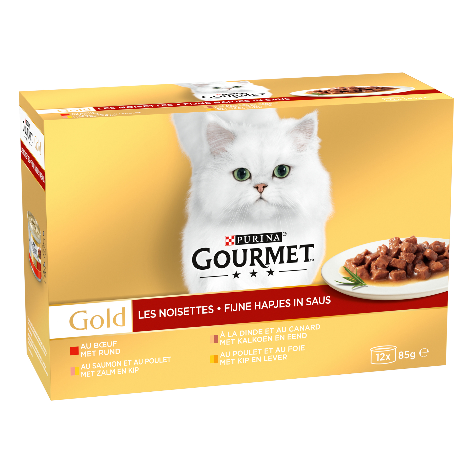 GOURMET GOLD Les Noisettes Pedacinhos em Molho para gatos adultos 12x85g