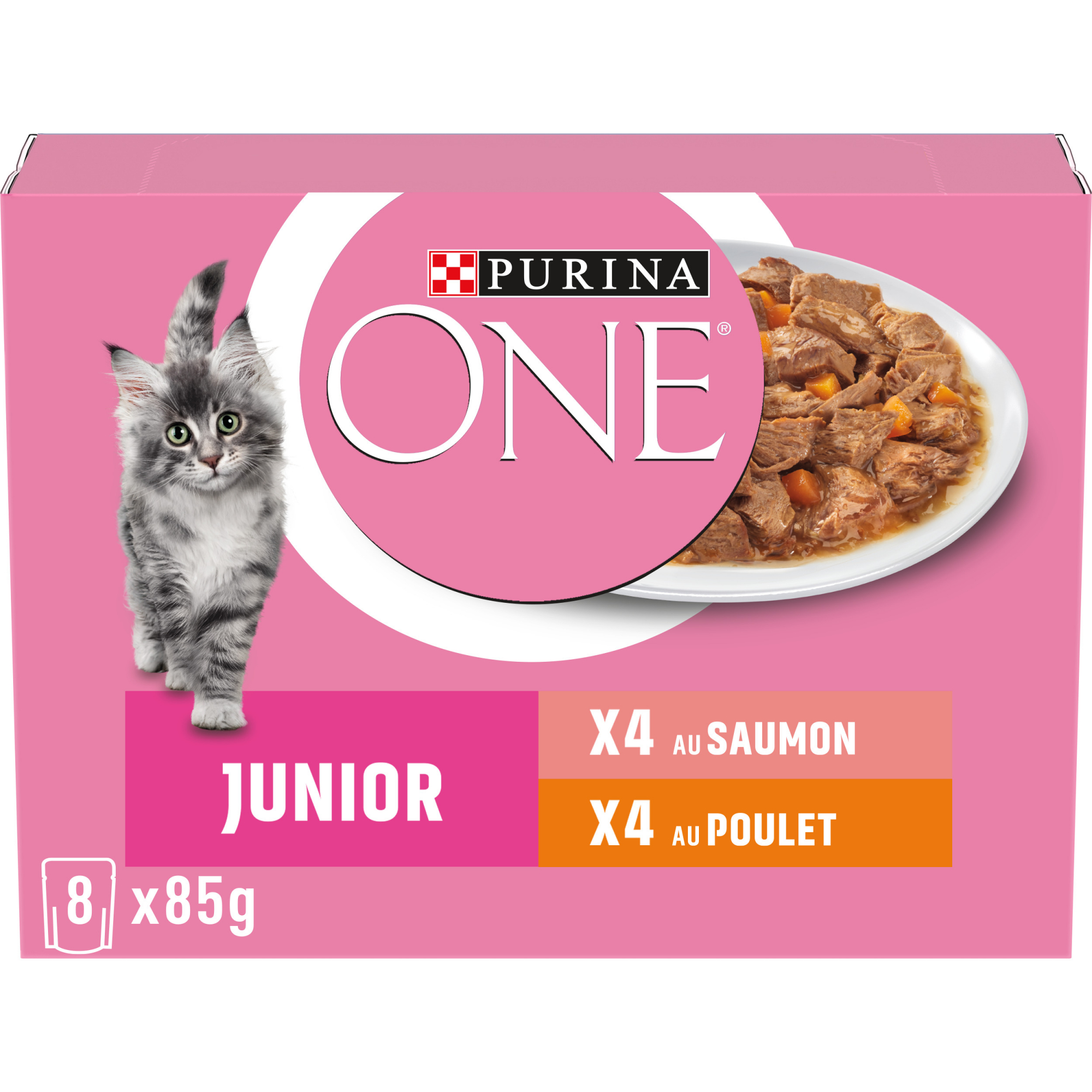 PURINA ONE Cat Junior - zakjes voor kittens 8X85G