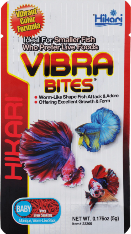 Hikari Vibra Bites Baby Alimento para peces con forma de gusano