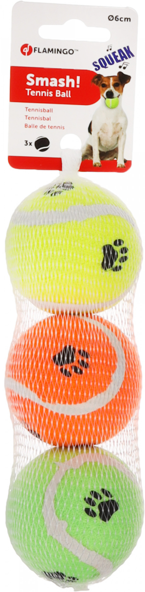 Lot de 3 balles de tennis pour chien