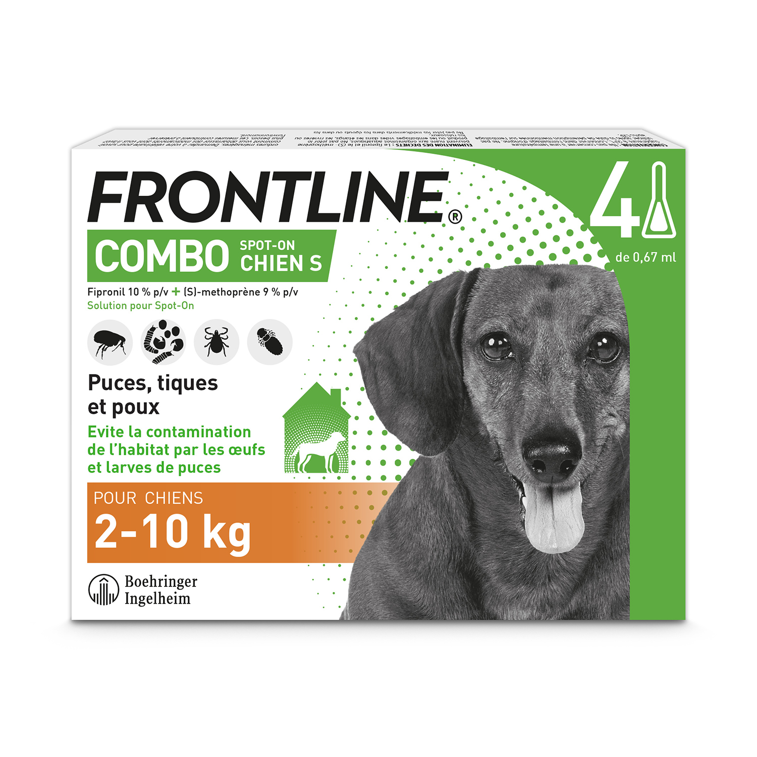 Anti-Parasiten Pipette Frontline Combo für Hunde von 2-10kg
