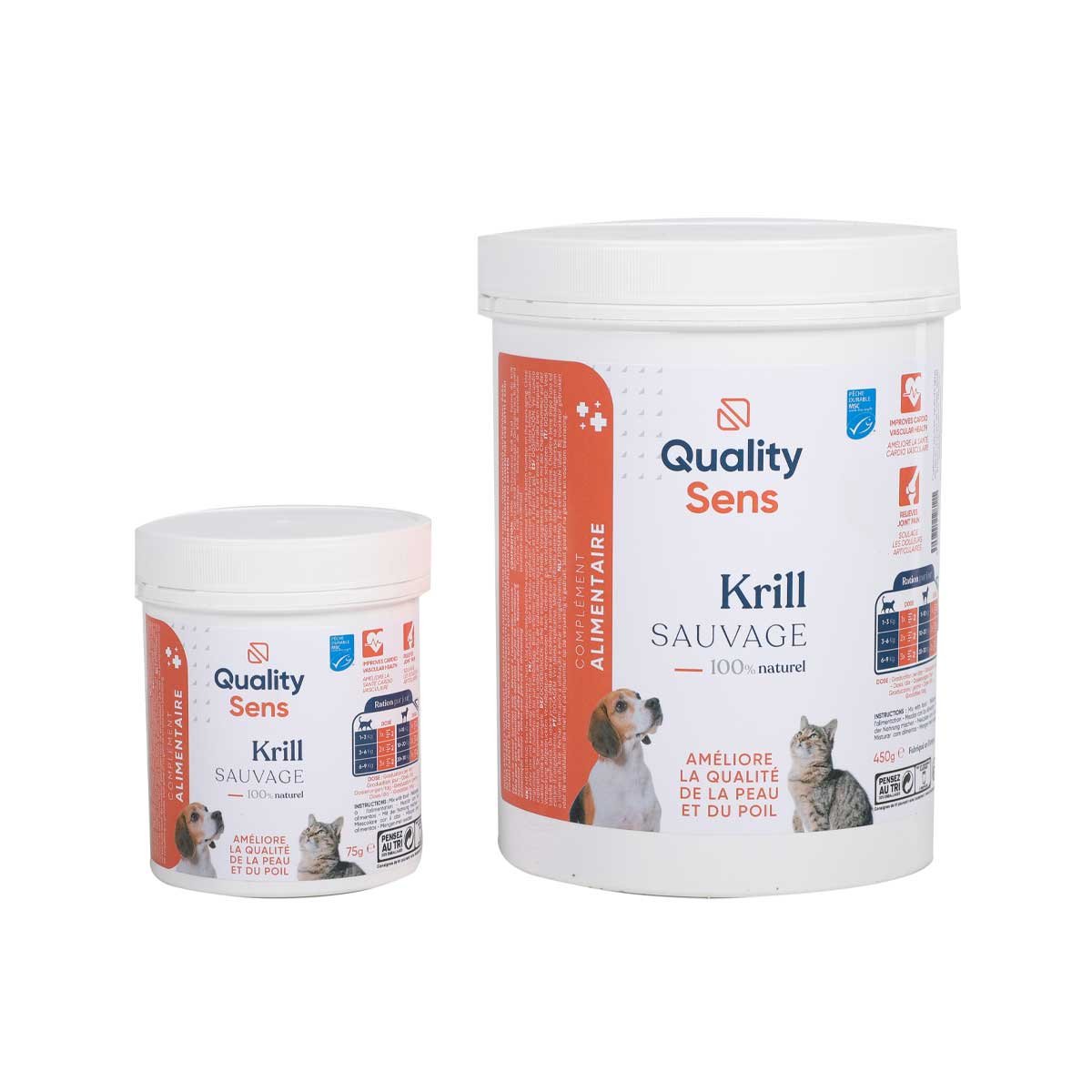 Wilde Krill, verbetert de huid- en vachtkwaliteit QUALITY SENS