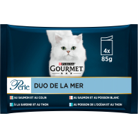 GOURMET PERLE Duo de la Mer sachets fraîcheur pour chat adulte 4x85g