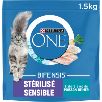 PURINA ONE Stérilisé Sensible au poissons céréales complètes pour chat