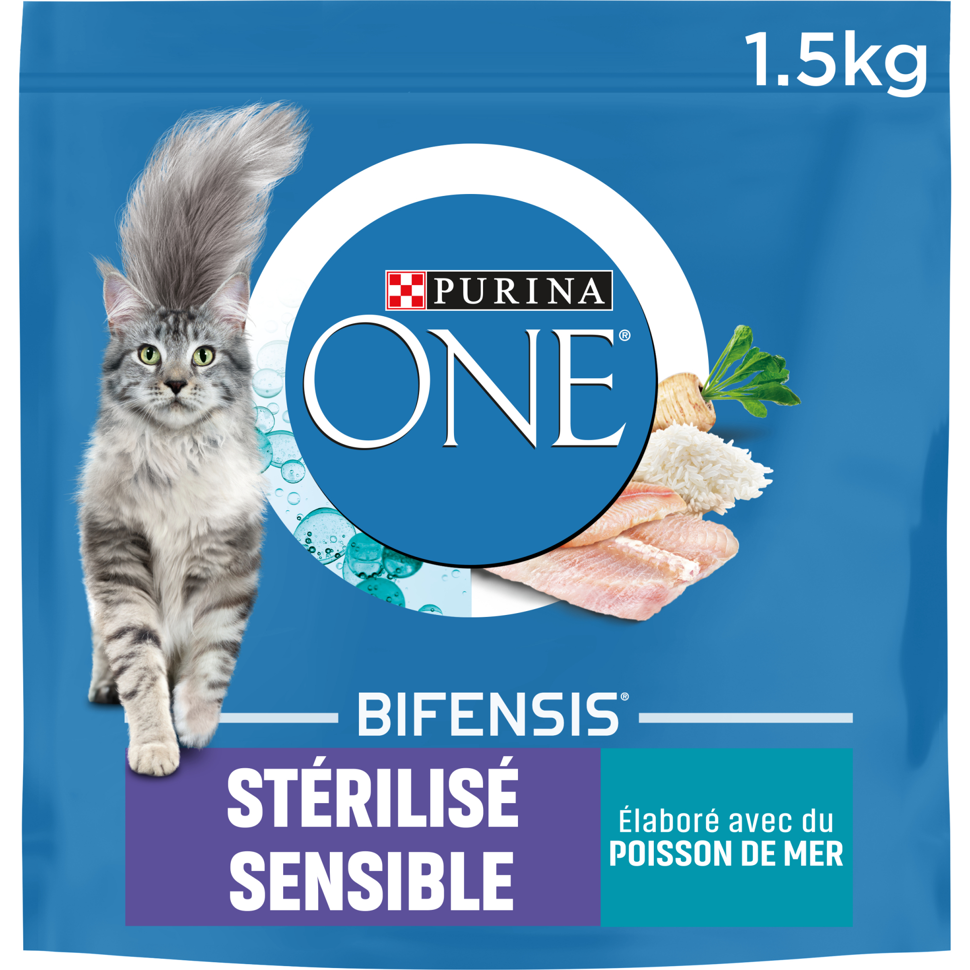 PURINA ONE Stérilisé Sensible au poissons céréales complètes pour chat stérilisé sensible